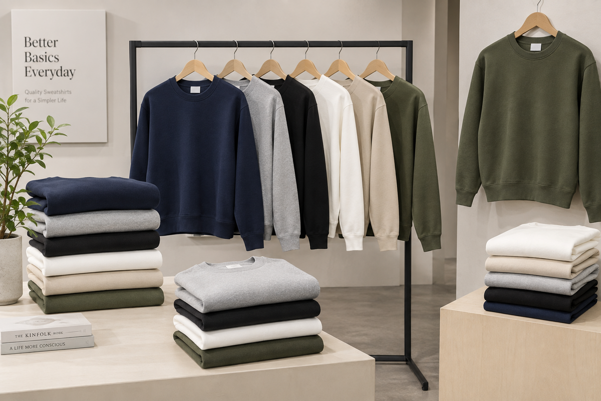 سويتشرات سادة للطباعة والتطريز بالجملة في الأردن من الأردنية المعاصرة لصناعة الألبسة | Blank sweatshirts for bulk printing and embroidery in Jordan by Jordanian Modern Textile
