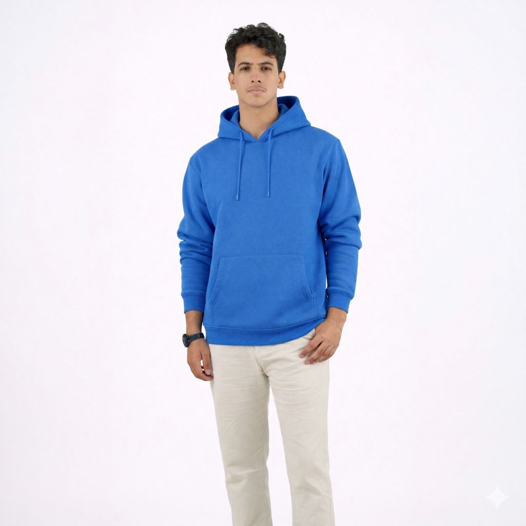 هودي سادة للجنسين باللون الأزرق