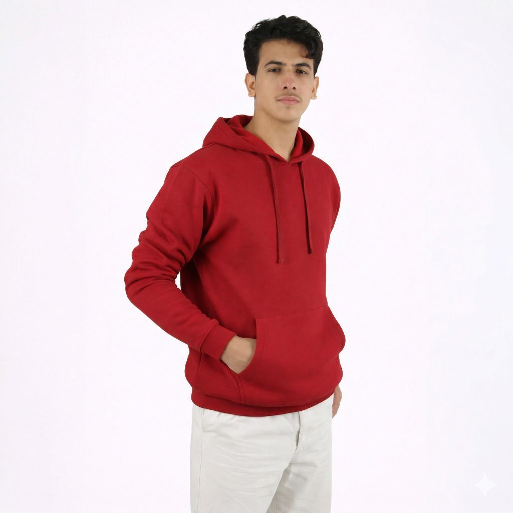 هودي سادة للجنسين باللون الخمري