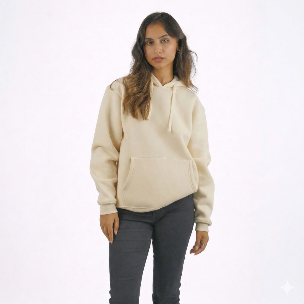هودي سادة للجنسين باللون الأوف وايت