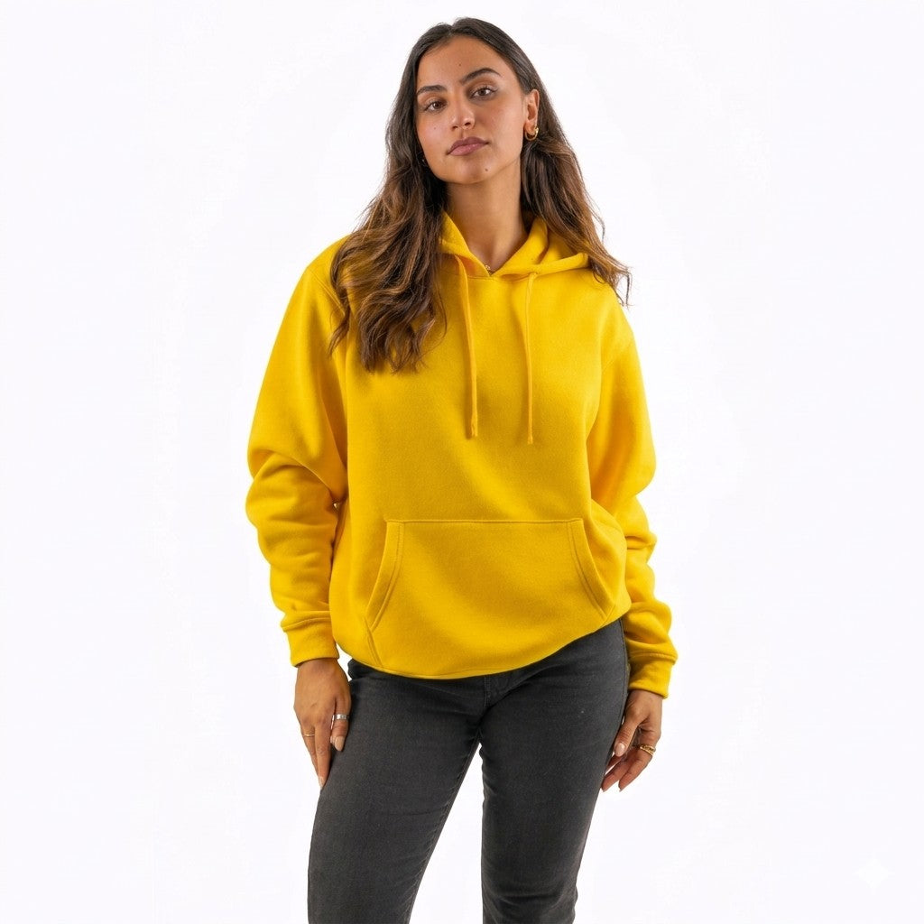 هودي سادة للجنسين باللون الأصفر