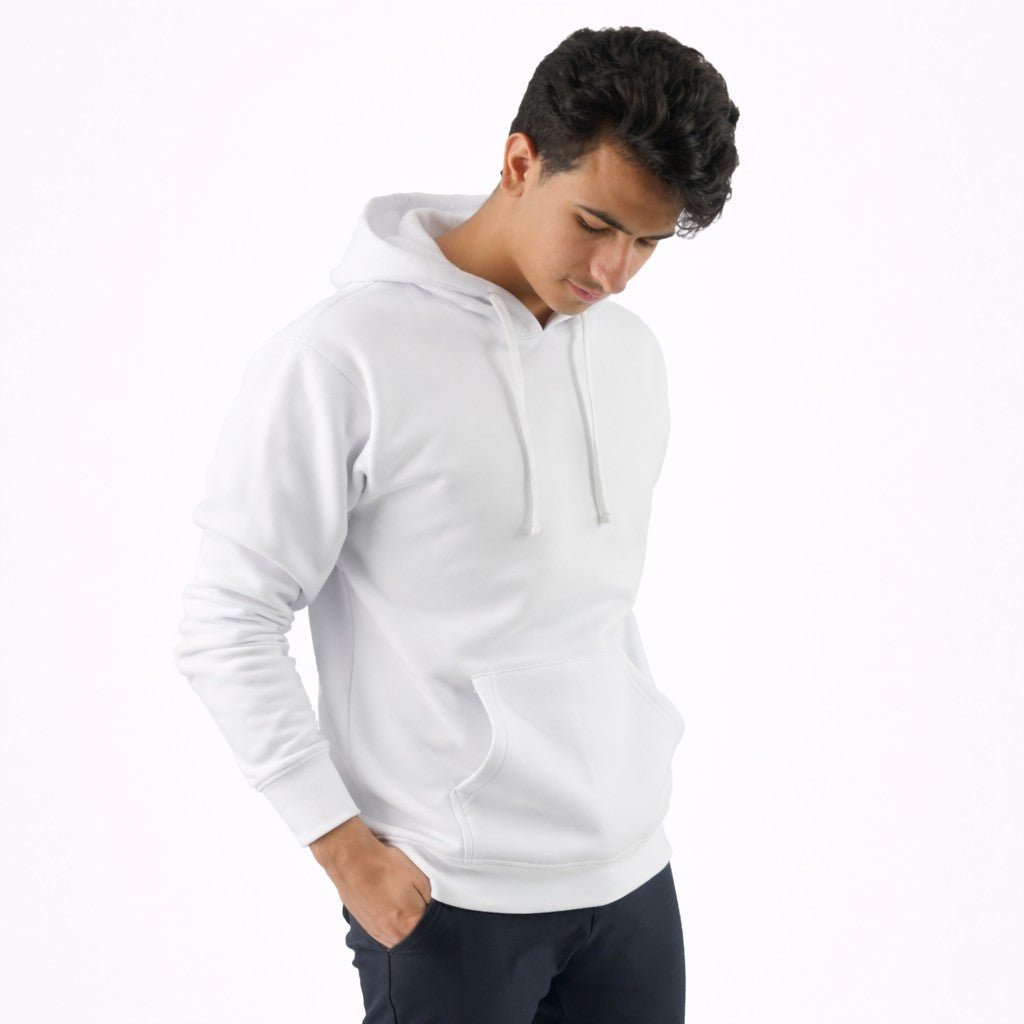 هودي سادة للجنسين باللون الأبيض