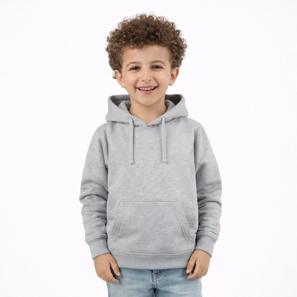 هودي أطفال شتوي سادة باللون السكني