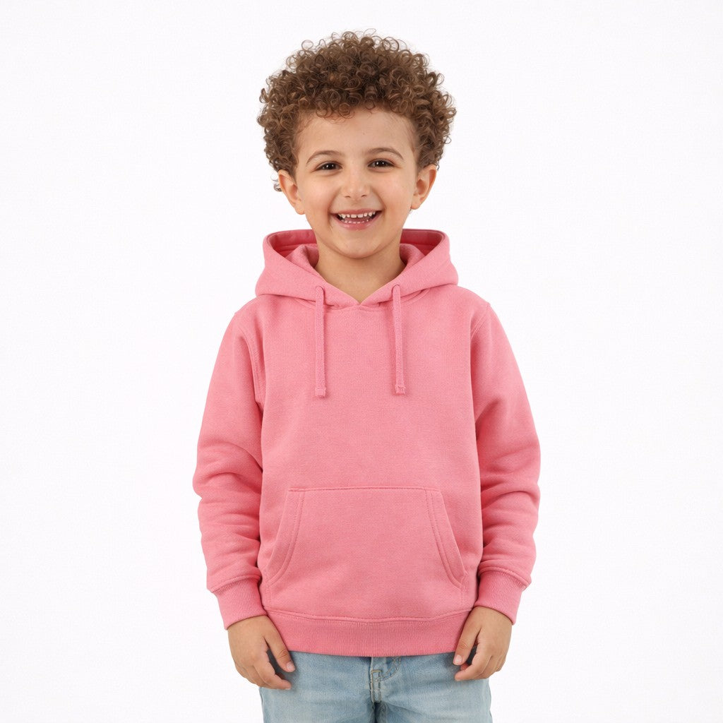 هودي أطفال شتوي سادة باللون الزهري