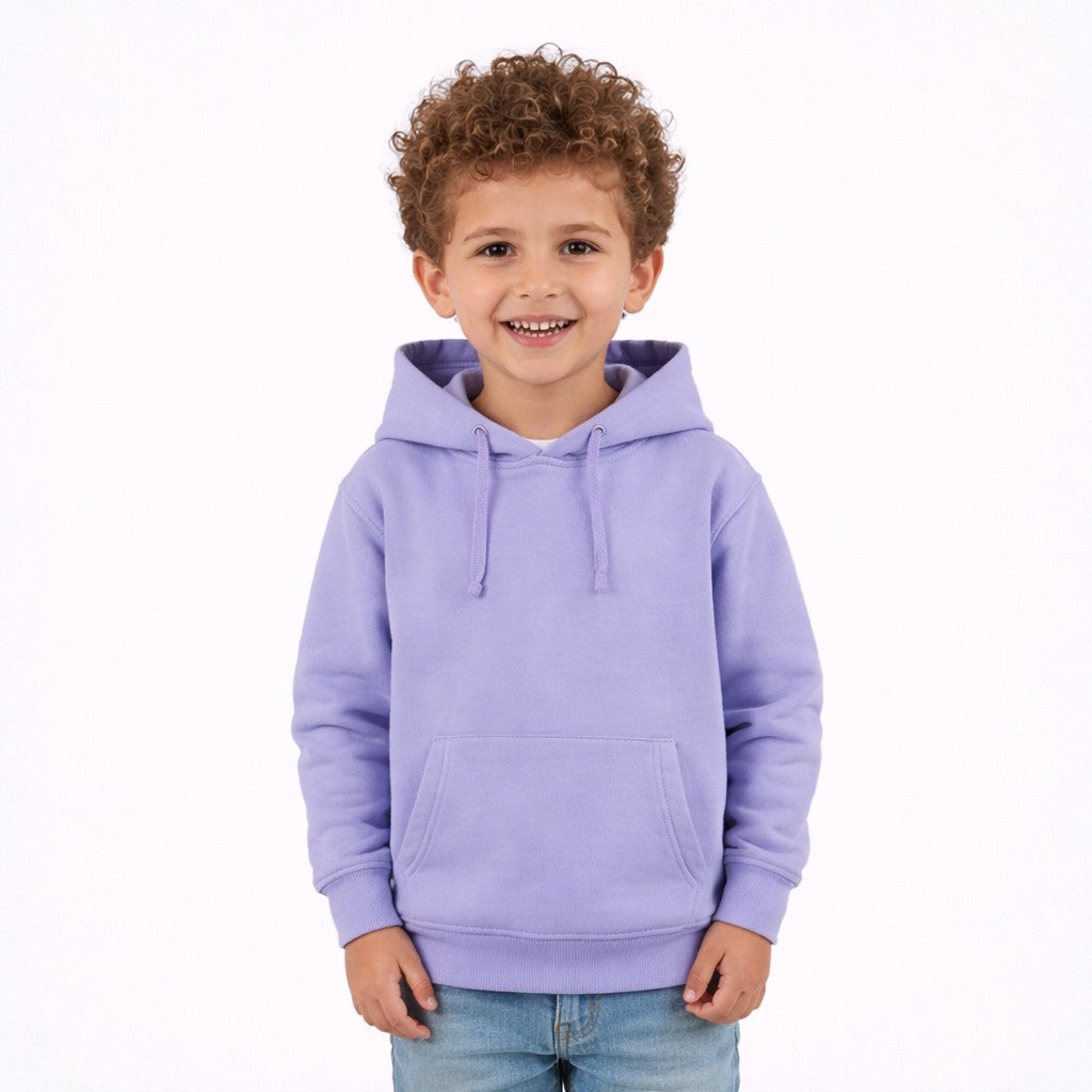 هودي أطفال شتوي سادة باللون النهدي