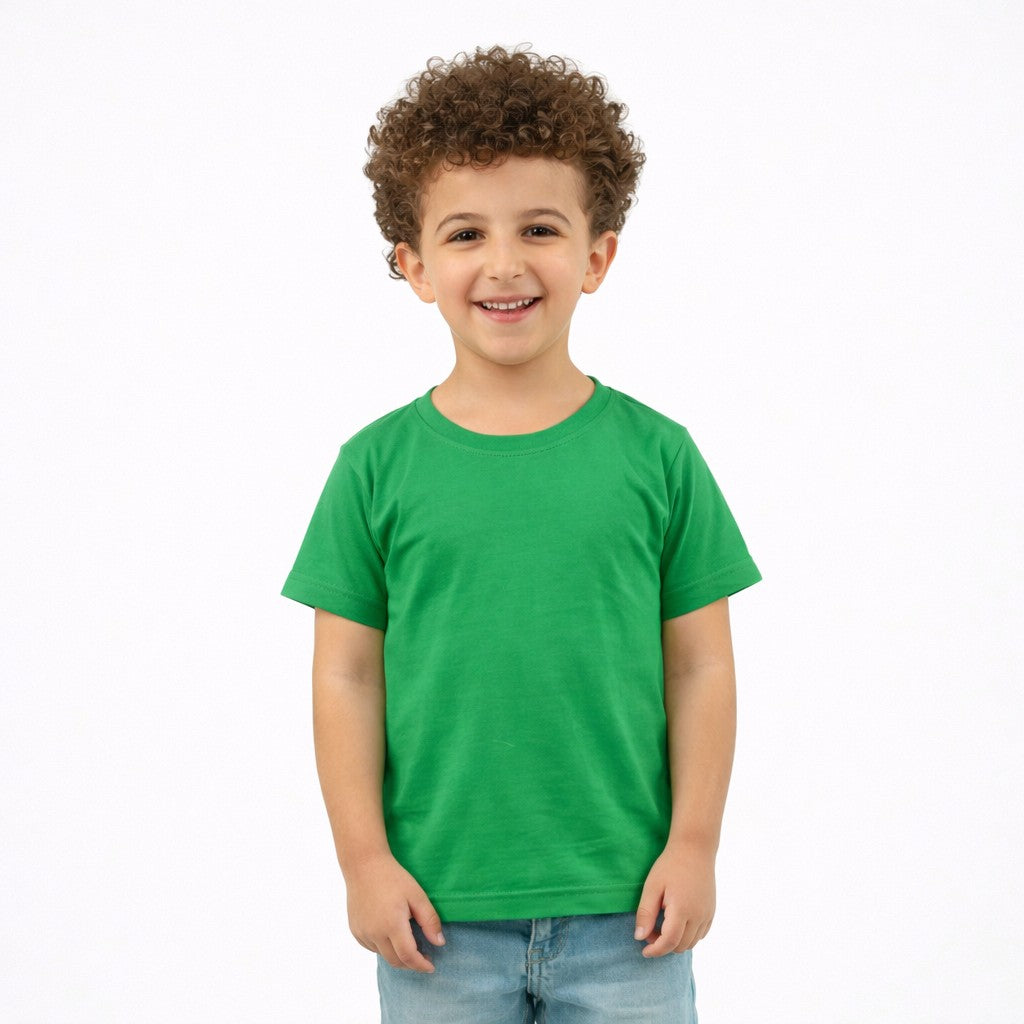 تيشيرت أطفال نص كم لون أخضر