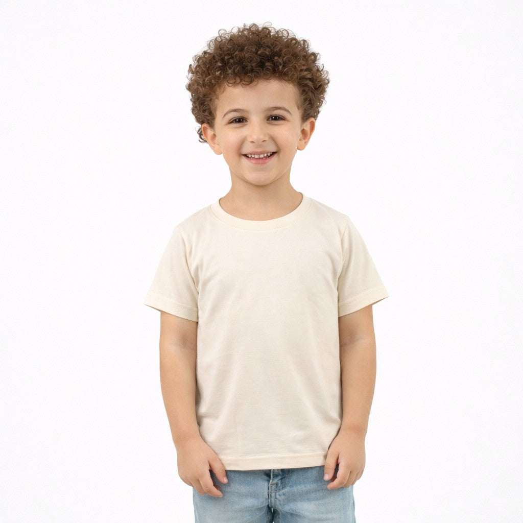 تيشيرت أطفال نص كم لون أوف وايت