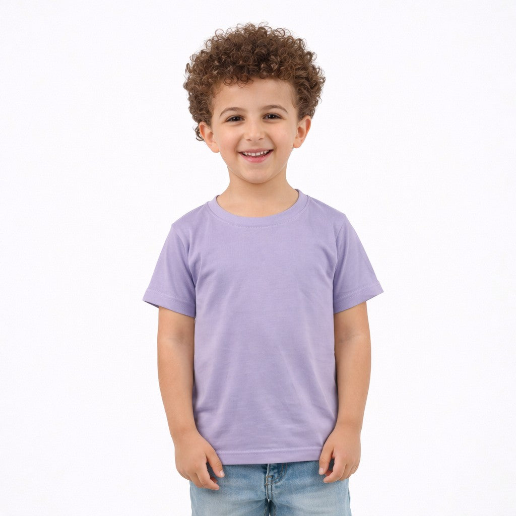 تيشيرت أطفال نص كم لون نهدي