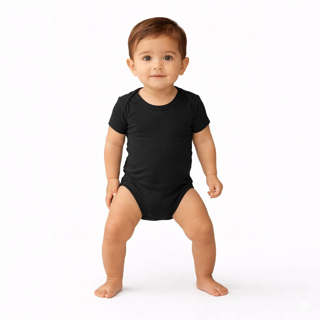 تبان بيبي سادة نص كم لون أسود