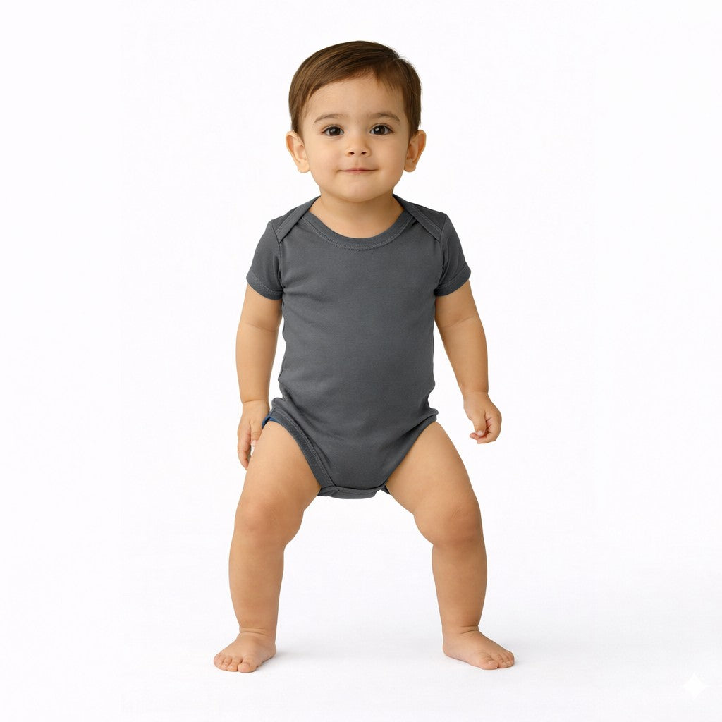 تبان بيبي سادة نص كم لون شاركول