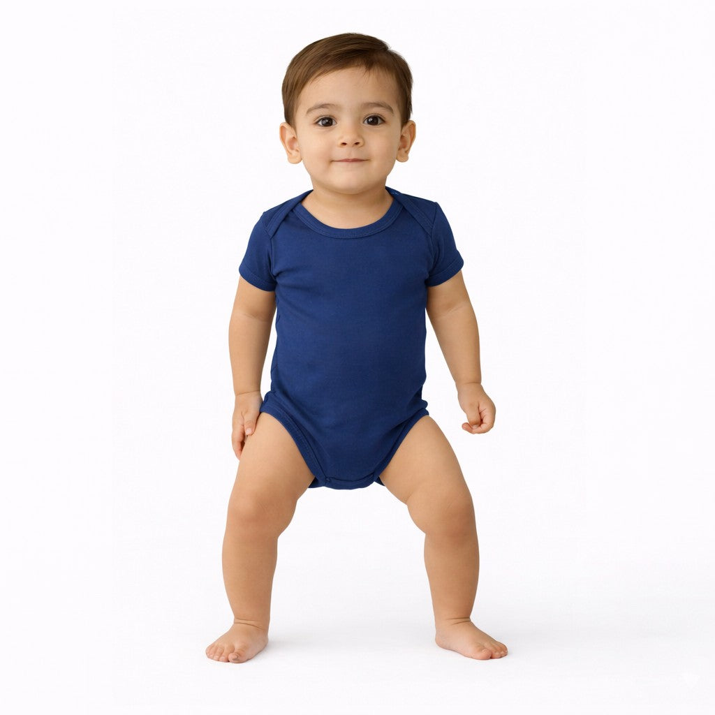 تبان بيبي سادة نص كم لون كحلي