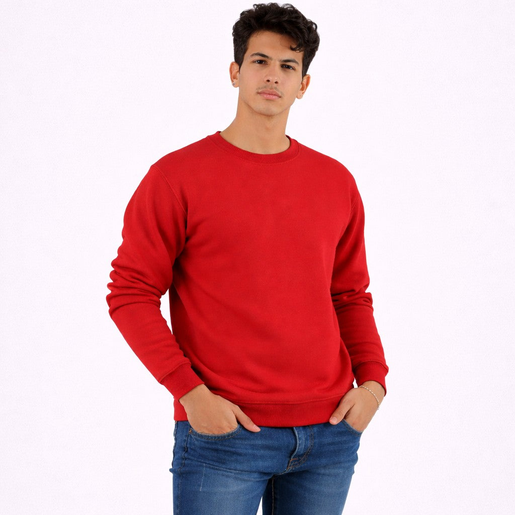 سويتشر سادة باللون الأحمر للجنسين 