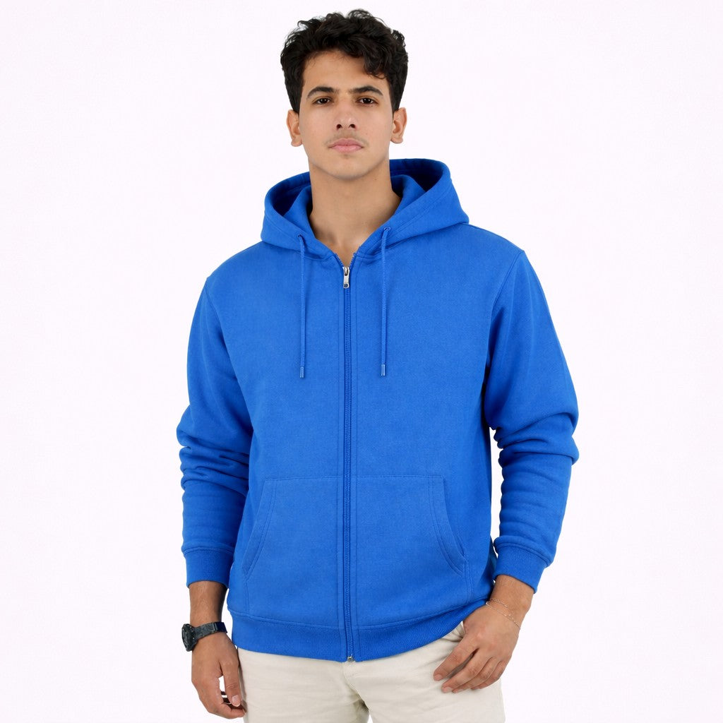 هودي مع سحاب لون أزرق