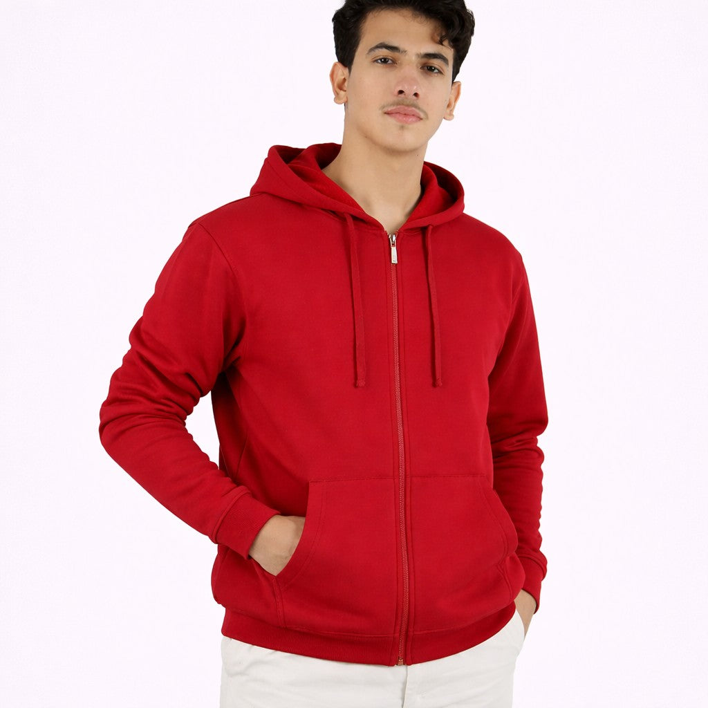 هودي مع سحاب لون خمري