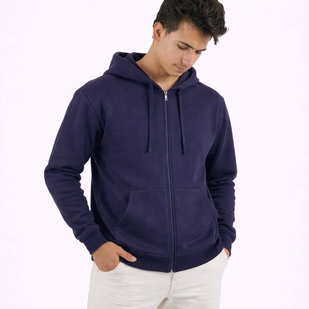 هودي مع سحاب لون كحلي