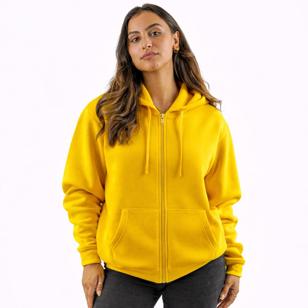 هودي مع سحاب لون أصفر